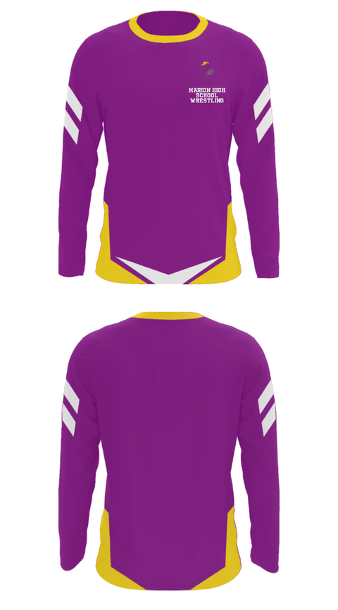 Long Sleeve Performance Shirt, Marion High School Wrestling, Wrestling, Teamtime, Team time, sublimation, custom sports apparel, team uniforms, spirit wear, spiritwear, sports uniforms, custom shirts, team store, custom team store, fundraiser sports, apparel fundraiser
