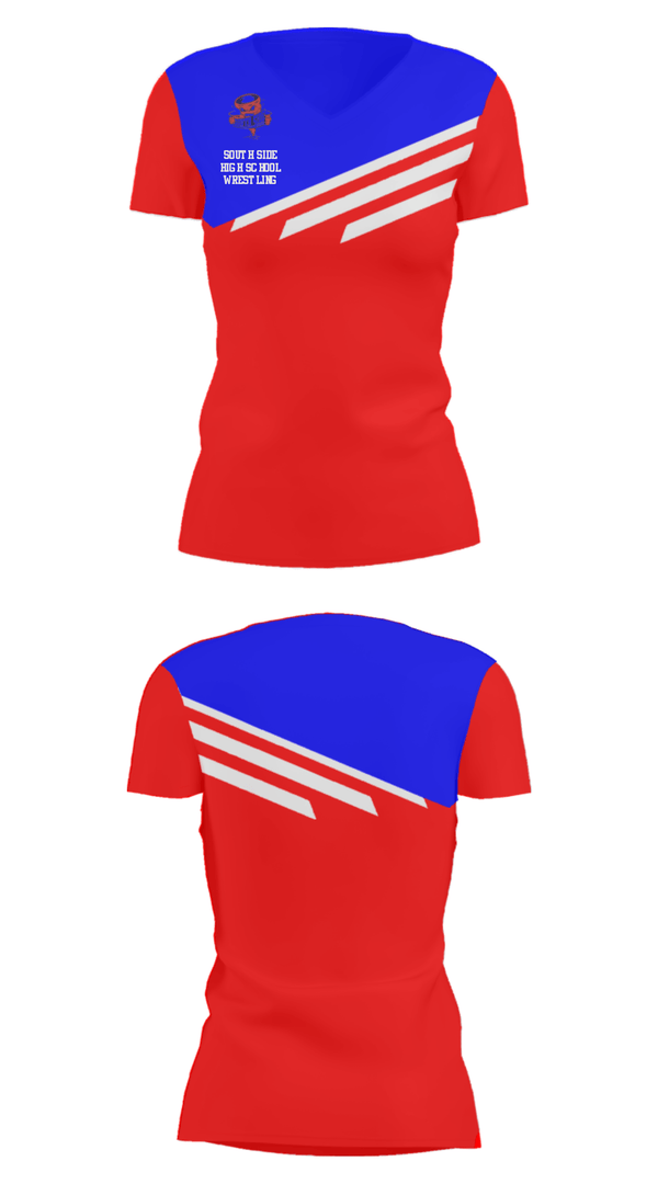 Women's Short Sleeve Vneck Shirt, South Side High School Wrestling, Wrestling, Teamtime, Team time, sublimation, custom sports apparel, team uniforms, spirit wear, spiritwear, sports uniforms, custom shirts, team store, custom team store, fundraiser sports, apparel fundraiser