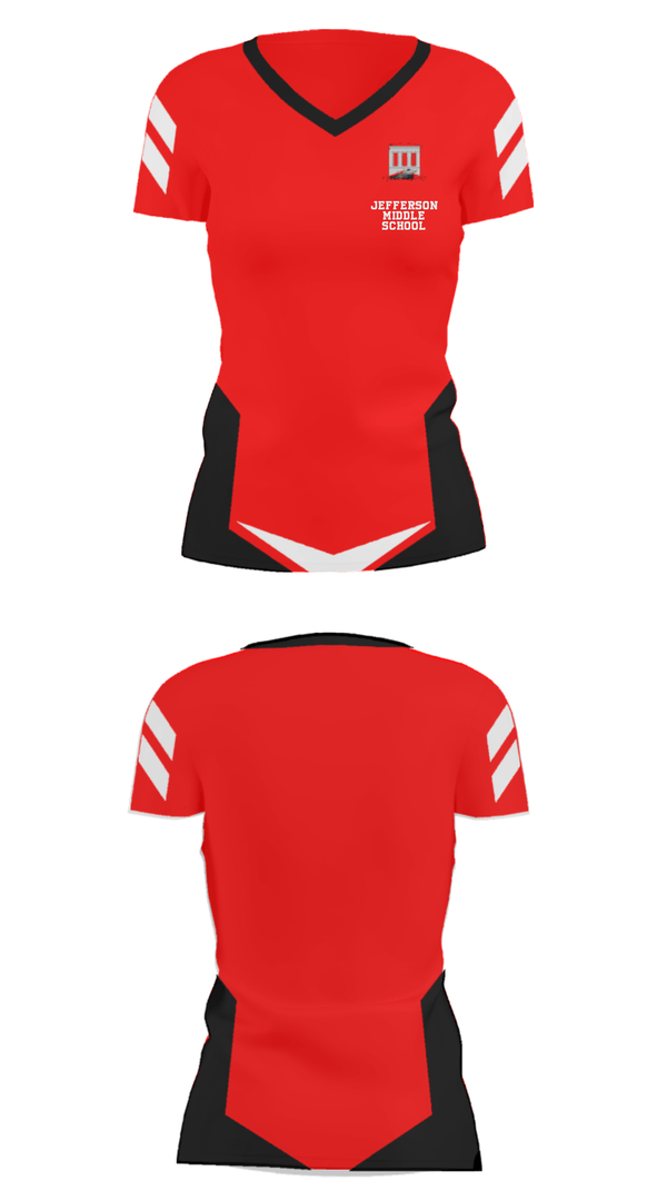 Women's Short Sleeve Vneck Shirt, Jefferson Middle School, Spirit Store, Teamtime, Team time, sublimation, custom sports apparel, team uniforms, spirit wear, spiritwear, sports uniforms, custom shirts, team store, custom team store, fundraiser sports, apparel fundraiser