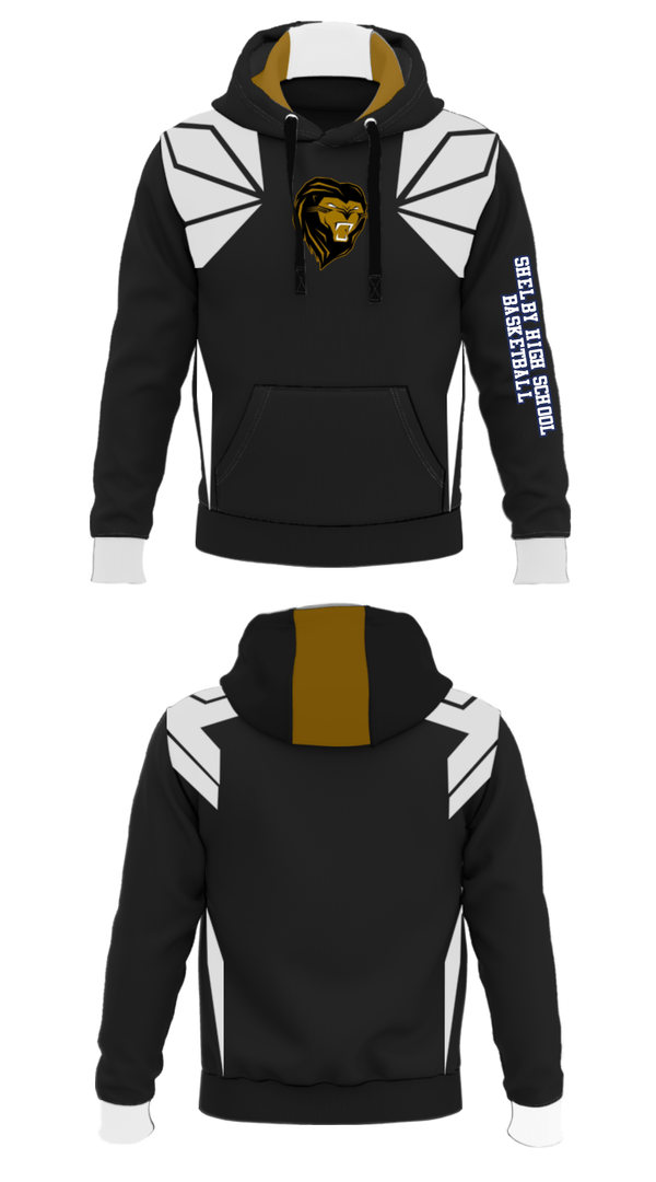Hoodie, Shelby High School Basketball, Men's Basketball, Teamtime, Team time, sublimation, custom sports apparel, team uniforms, spirit wear, spiritwear, sports uniforms, custom shirts, team store, custom team store, fundraiser sports, apparel fundraiser