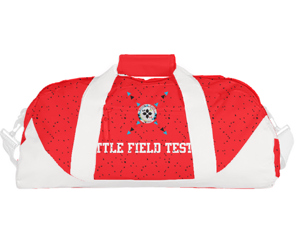 Duffle Bag, Battle Field Tested, Men's Basketball, Teamtime, Team time, sublimation, custom sports apparel, team uniforms, spirit wear, spiritwear, sports uniforms, custom shirts, team store, custom team store, fundraiser sports, apparel fundraiser