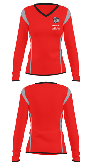 Women's Long Sleeve Vneck Shirt, Kimberly Youth Association, Men's Basketball, Teamtime, Team time, sublimation, custom sports apparel, team uniforms, spirit wear, spiritwear, sports uniforms, custom shirts, team store, custom team store, fundraiser sports, apparel fundraiser