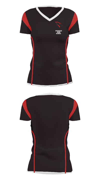 Necedah High School 57236326 Women's Short Sleeve V-neck Shirt - 29