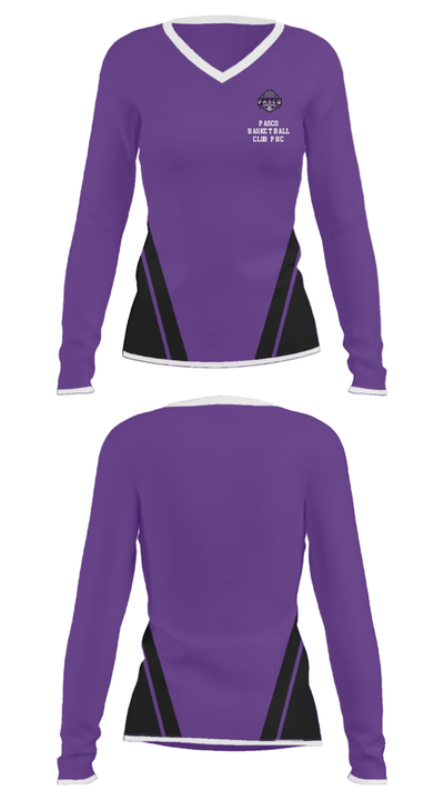 Pasco Basketball Club Pbc 42723591 Women's Long Sleeve V-neck Shirt - 23
