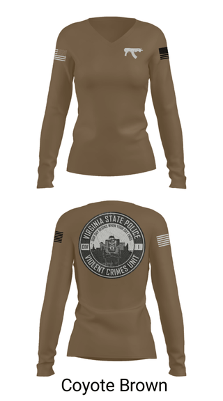 Women's Long Sleeve Vneck Shirt, Violent Crimes Unit, Police, Teamtime, Team time, sublimation, custom sports apparel, team uniforms, spirit wear, spiritwear, sports uniforms, custom shirts, team store, custom team store, fundraiser sports, apparel fundraiser