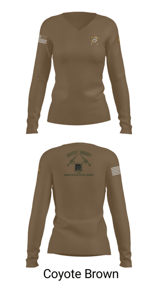 Women's Long Sleeve Vneck Shirt, , Police, Teamtime, Team time, sublimation, custom sports apparel, team uniforms, spirit wear, spiritwear, sports uniforms, custom shirts, team store, custom team store, fundraiser sports, apparel fundraiser