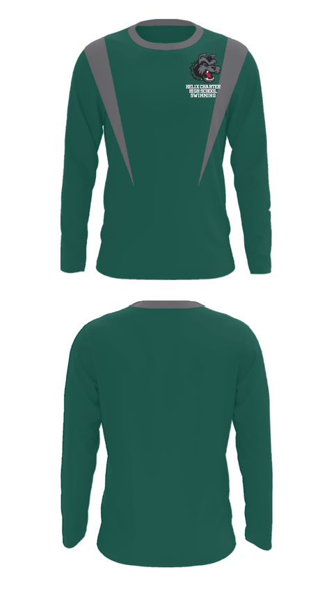 Long Sleeve Performance Shirt, Helix Charter High School Swimming, Swimming, Teamtime, Team time, sublimation, custom sports apparel, team uniforms, spirit wear, spiritwear, sports uniforms, custom shirts, team store, custom team store, fundraiser sports, apparel fundraiser