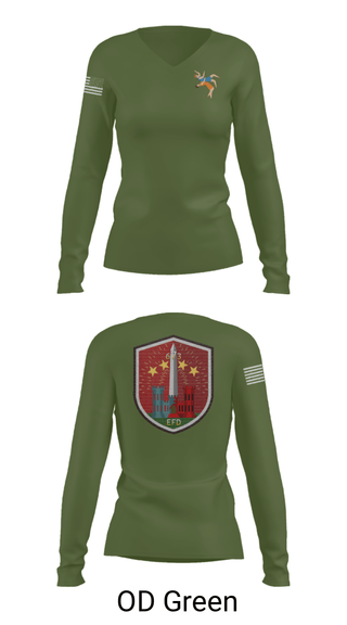 Women's Long Sleeve Vneck Shirt, 673 EFD Vs. 134 FEST, Army, Teamtime, Team time, sublimation, custom sports apparel, team uniforms, spirit wear, spiritwear, sports uniforms, custom shirts, team store, custom team store, fundraiser sports, apparel fundraiser