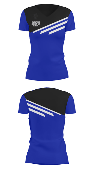 Women's Short Sleeve Vneck Shirt, Bloomfield Elementary School, Spirit Store, Teamtime, Team time, sublimation, custom sports apparel, team uniforms, spirit wear, spiritwear, sports uniforms, custom shirts, team store, custom team store, fundraiser sports, apparel fundraiser