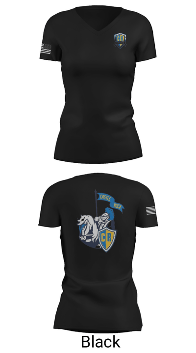 Castle Rock Elementary 34121157 Women's Short Sleeve V-neck Shirt - 14