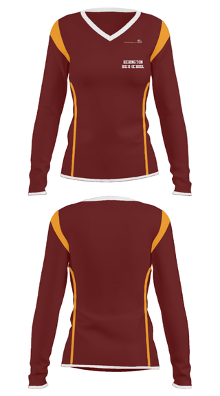 Women's Long Sleeve Vneck Shirt, Herington High School, Spirit Store, Teamtime, Team time, sublimation, custom sports apparel, team uniforms, spirit wear, spiritwear, sports uniforms, custom shirts, team store, custom team store, fundraiser sports, apparel fundraiser
