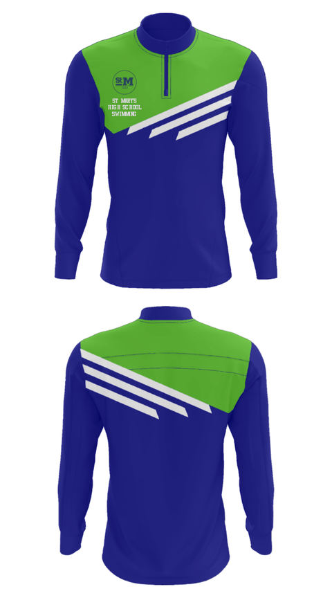 Quarter Zip Jacket, St Mary's High School Swimming, Swimming, Teamtime, Team time, sublimation, custom sports apparel, team uniforms, spirit wear, spiritwear, sports uniforms, custom shirts, team store, custom team store, fundraiser sports, apparel fundraiser