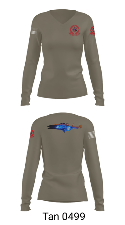 Diamond Backs VFA-102 23463151 Women's Long Sleeve V-neck Shirt - 39