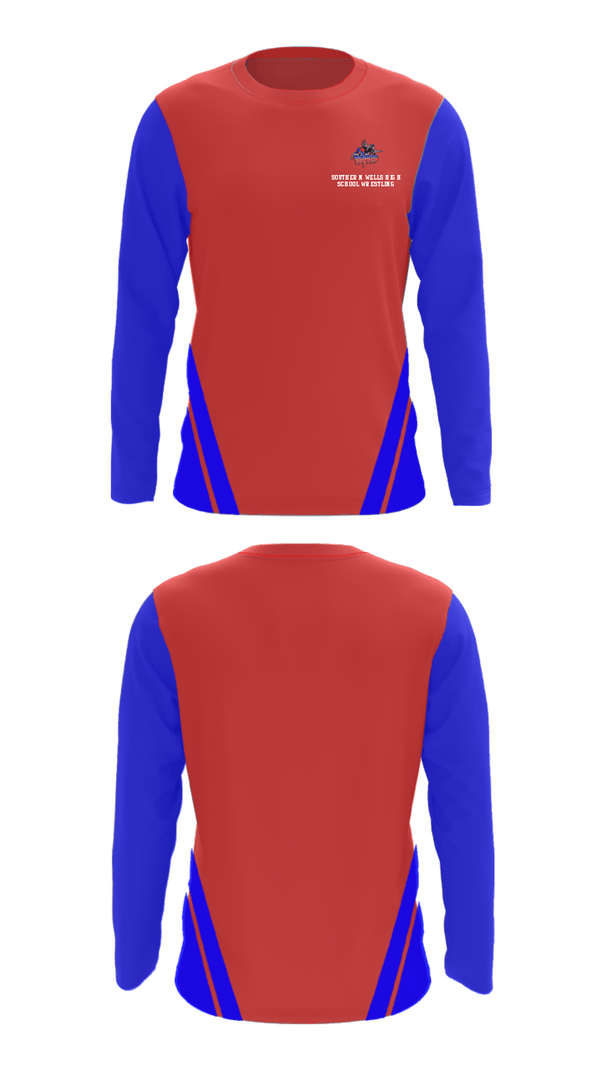 Long Sleeve Performance Shirt, Southern Wells High School Wrestling, Wrestling, Teamtime, Team time, sublimation, custom sports apparel, team uniforms, spirit wear, spiritwear, sports uniforms, custom shirts, team store, custom team store, fundraiser sports, apparel fundraiser
