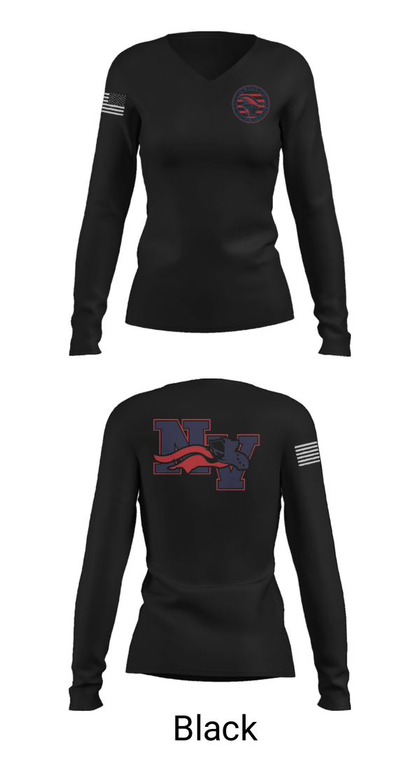 Women's Long Sleeve Vneck Shirt, North Vermilion Middle School Basketball, Women's Basketball, Teamtime, Team time, sublimation, custom sports apparel, team uniforms, spirit wear, spiritwear, sports uniforms, custom shirts, team store, custom team store, fundraiser sports, apparel fundraiser