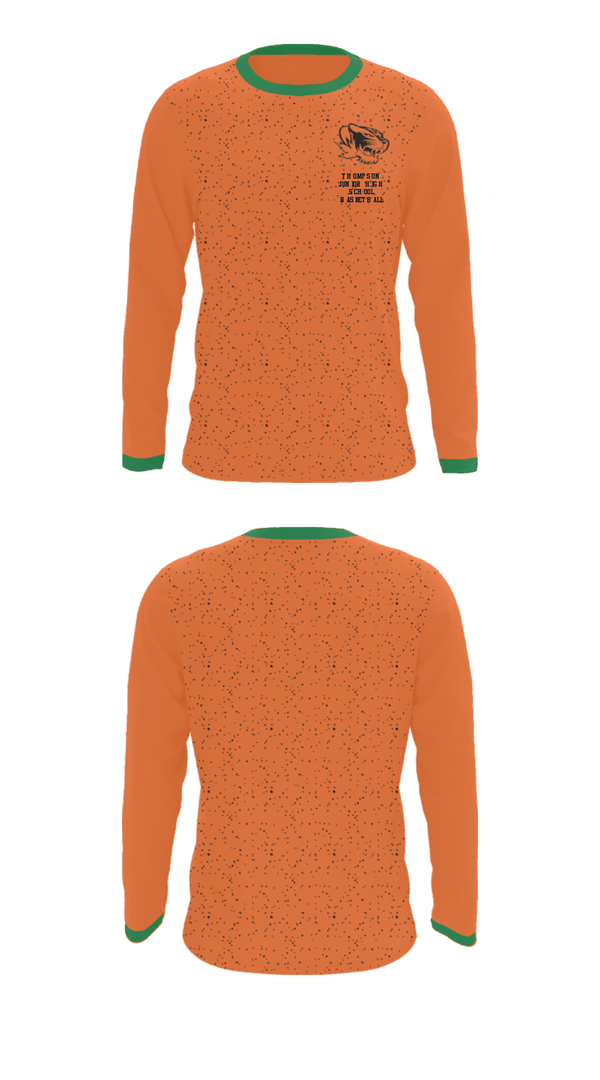 Long Sleeve Performance Shirt, Thompson Junior High School Basketball, Women's Basketball, Teamtime, Team time, sublimation, custom sports apparel, team uniforms, spirit wear, spiritwear, sports uniforms, custom shirts, team store, custom team store, fundraiser sports, apparel fundraiser