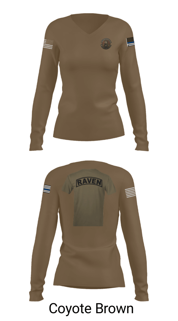 Women's Long Sleeve Vneck Shirt, , Air Force, Teamtime, Team time, sublimation, custom sports apparel, team uniforms, spirit wear, spiritwear, sports uniforms, custom shirts, team store, custom team store, fundraiser sports, apparel fundraiser
