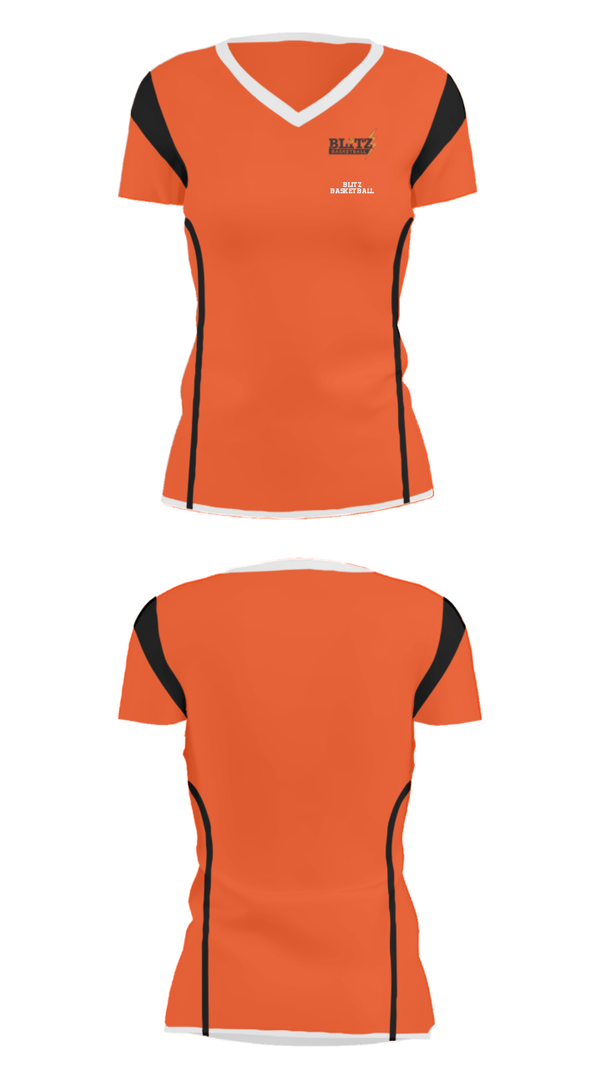 Women's Short Sleeve Vneck Shirt, Blitz Basketball, Men's Basketball, Teamtime, Team time, sublimation, custom sports apparel, team uniforms, spirit wear, spiritwear, sports uniforms, custom shirts, team store, custom team store, fundraiser sports, apparel fundraiser