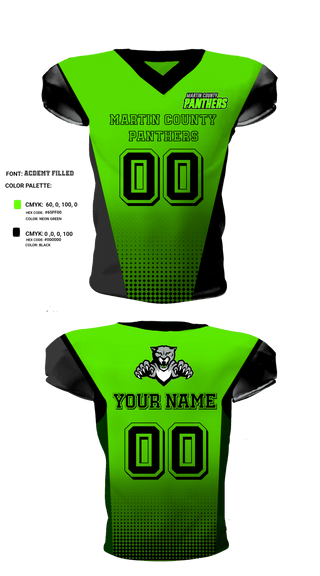 Football Jersey, Martin County Panthers Football And Cheer, Football, Teamtime, Team time, sublimation, custom sports apparel, team uniforms, spirit wear, spiritwear, sports uniforms, custom shirts, team store, custom team store, fundraiser sports, apparel fundraiser