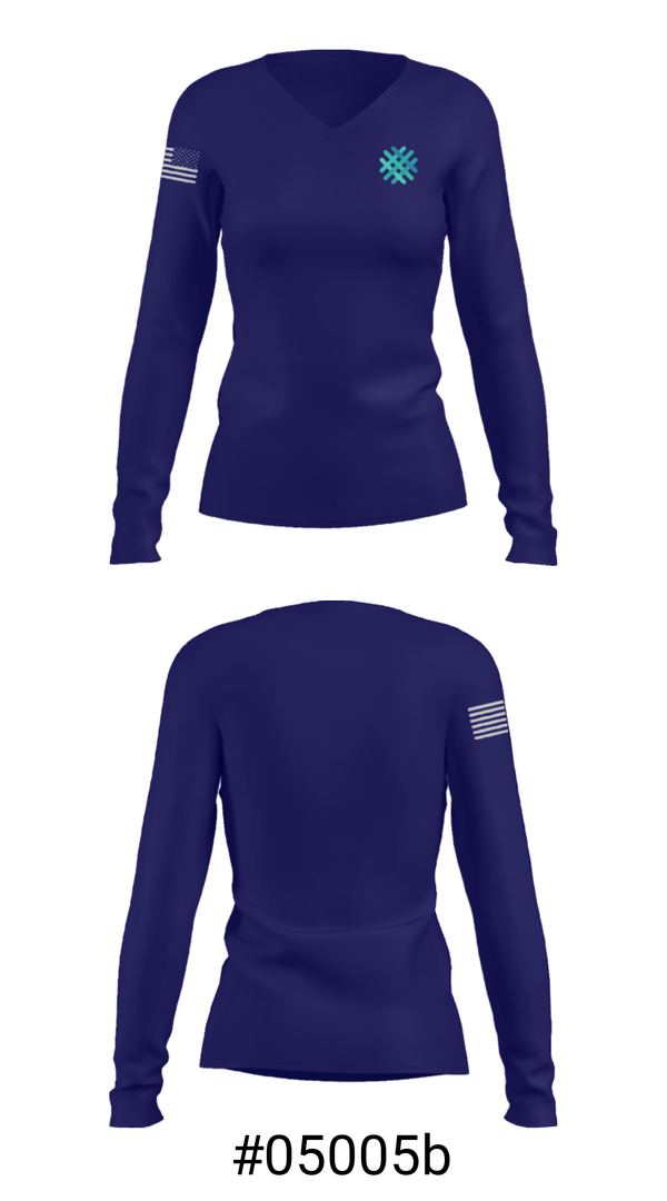 Women's Long Sleeve Vneck Shirt, Crossroads Academy – Quality Hill, Spirit Store, Teamtime, Team time, sublimation, custom sports apparel, team uniforms, spirit wear, spiritwear, sports uniforms, custom shirts, team store, custom team store, fundraiser sports, apparel fundraiser