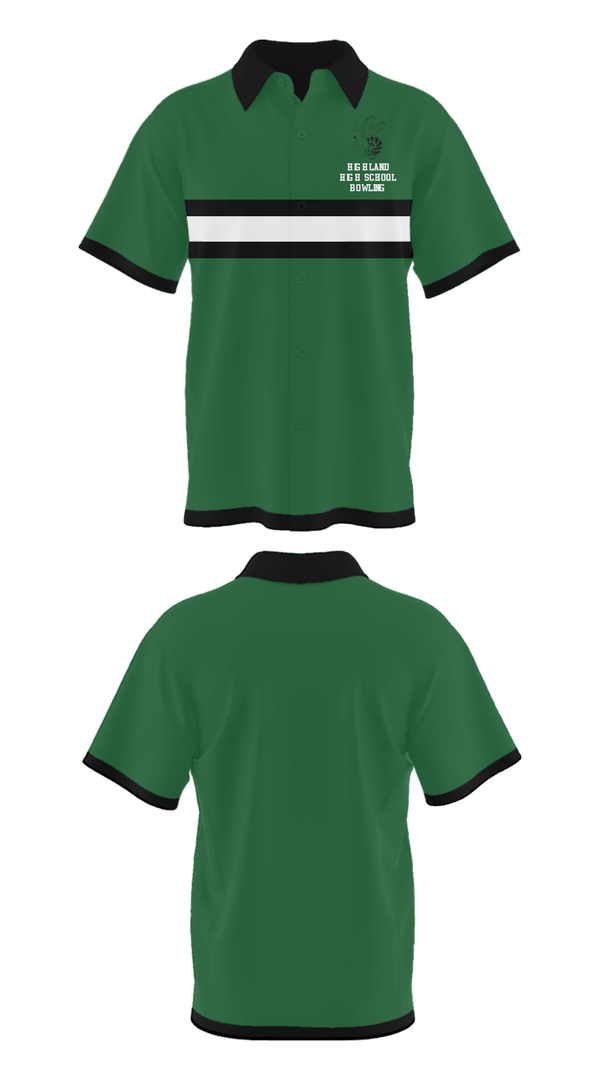 Short Sleeve Bowling Jersey, Highland High School Bowling, Bowling, Teamtime, Team time, sublimation, custom sports apparel, team uniforms, spirit wear, spiritwear, sports uniforms, custom shirts, team store, custom team store, fundraiser sports, apparel fundraiser