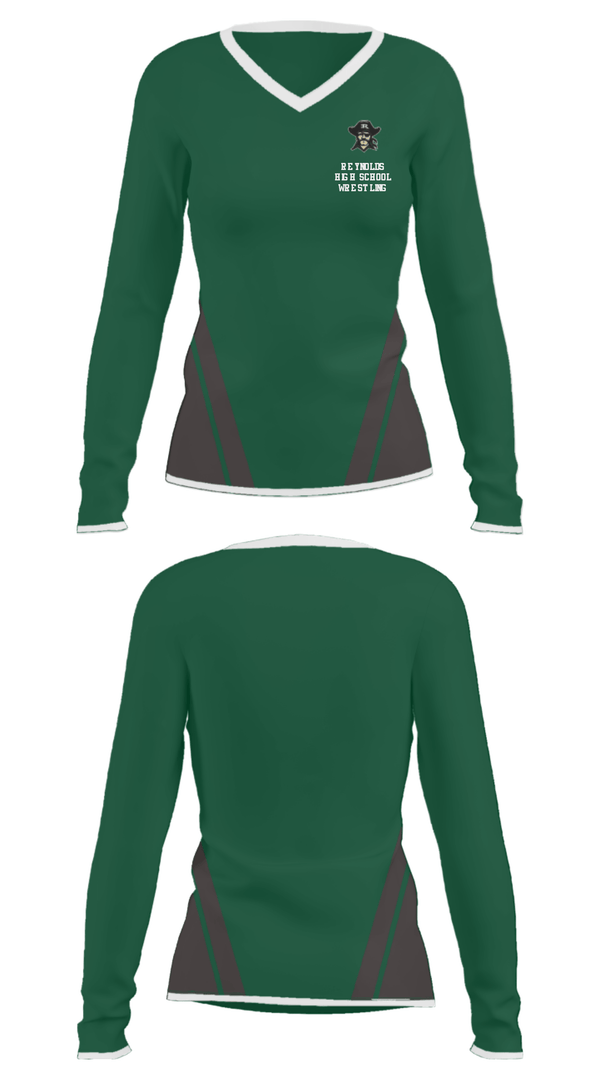 Women's Long Sleeve Vneck Shirt, Reynolds High School Wrestling, Wrestling, Teamtime, Team time, sublimation, custom sports apparel, team uniforms, spirit wear, spiritwear, sports uniforms, custom shirts, team store, custom team store, fundraiser sports, apparel fundraiser