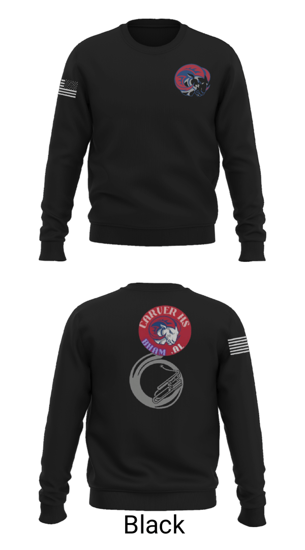 Crew Neck Sweatshirt, Carver rams, Football, Teamtime, Team time, sublimation, custom sports apparel, team uniforms, spirit wear, spiritwear, sports uniforms, custom shirts, team store, custom team store, fundraiser sports, apparel fundraiser