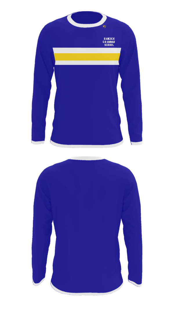 Long Sleeve Performance Shirt, Hancock Grammar School, Spirit Store, Teamtime, Team time, sublimation, custom sports apparel, team uniforms, spirit wear, spiritwear, sports uniforms, custom shirts, team store, custom team store, fundraiser sports, apparel fundraiser