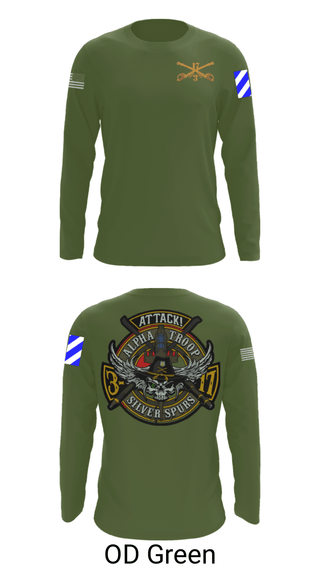 Long Sleeve Performance Shirt, A/3-17 ACS, Army, Teamtime, Team time, sublimation, custom sports apparel, team uniforms, spirit wear, spiritwear, sports uniforms, custom shirts, team store, custom team store, fundraiser sports, apparel fundraiser