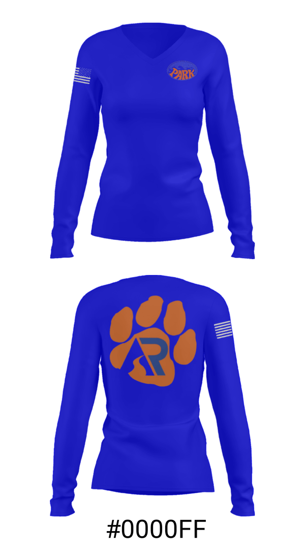 Women's Long Sleeve Vneck Shirt, Washington Park High School Basketball, Women's Basketball, Teamtime, Team time, sublimation, custom sports apparel, team uniforms, spirit wear, spiritwear, sports uniforms, custom shirts, team store, custom team store, fundraiser sports, apparel fundraiser