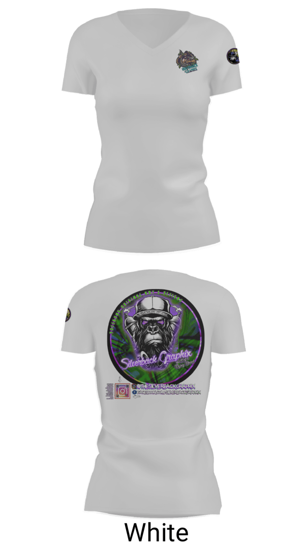 Women's Short Sleeve Vneck Shirt, Silverback Graphix, , Teamtime, Team time, sublimation, custom sports apparel, team uniforms, spirit wear, spiritwear, sports uniforms, custom shirts, team store, custom team store, fundraiser sports, apparel fundraiser