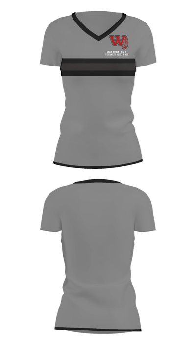 Weehawken High School Basketball 69663304 Women's Short Sleeve V-neck Shirt - 30