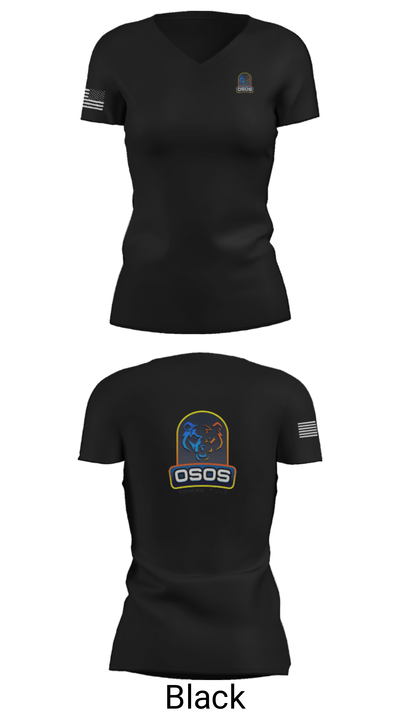 OSOS CONCRETE LLC 97572921 Women's Short Sleeve V-neck Shirt - 14