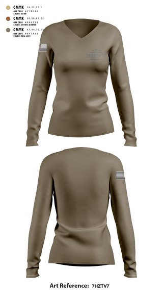 Women's Long Sleeve Vneck Shirt, 2668th TC, National Guard, Teamtime, Team time, sublimation, custom sports apparel, team uniforms, spirit wear, spiritwear, sports uniforms, custom shirts, team store, custom team store, fundraiser sports, apparel fundraiser