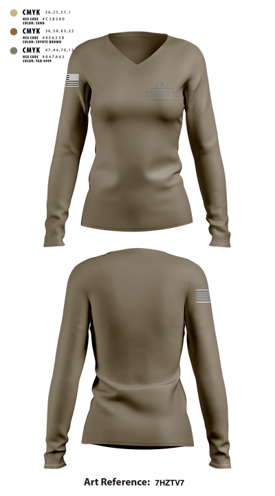 2668th TC 86301834 Women's Long Sleeve V-neck Shirt - 3