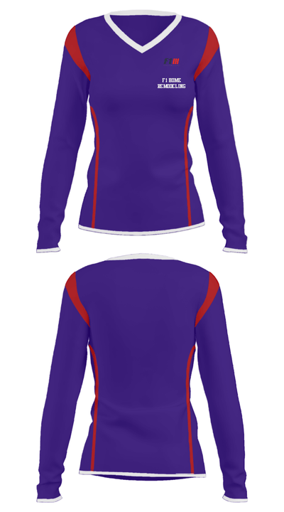 F1 Home Remodeling 33295350 Women's Long Sleeve V-neck Shirt - 30