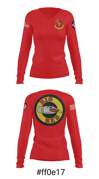 Women's Long Sleeve Vneck Shirt, 1-145 FA, National Guard, Teamtime, Team time, sublimation, custom sports apparel, team uniforms, spirit wear, spiritwear, sports uniforms, custom shirts, team store, custom team store, fundraiser sports, apparel fundraiser