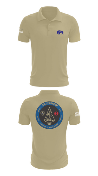Short Sleeve Performance Polo, Battle company 1-17IN, Army, Teamtime, Team time, sublimation, custom sports apparel, team uniforms, spirit wear, spiritwear, sports uniforms, custom shirts, team store, custom team store, fundraiser sports, apparel fundraiser