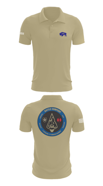 Battle company 1-17IN 67217435 Short Sleeve Performance Polo - 87
