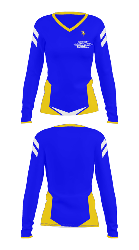 Women's Long Sleeve Vneck Shirt, Northwest Collegiate And Technical Academy Basketball, Women's Basketball, Teamtime, Team time, sublimation, custom sports apparel, team uniforms, spirit wear, spiritwear, sports uniforms, custom shirts, team store, custom team store, fundraiser sports, apparel fundraiser