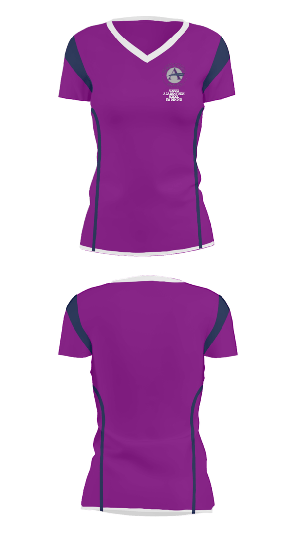 Women's Short Sleeve Vneck Shirt, Sussex Academy High School Swimming, Swimming, Teamtime, Team time, sublimation, custom sports apparel, team uniforms, spirit wear, spiritwear, sports uniforms, custom shirts, team store, custom team store, fundraiser sports, apparel fundraiser