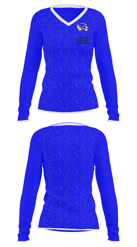 Women's Long Sleeve Vneck Shirt, Holdenville High School Basketball, Women's Basketball, Teamtime, Team time, sublimation, custom sports apparel, team uniforms, spirit wear, spiritwear, sports uniforms, custom shirts, team store, custom team store, fundraiser sports, apparel fundraiser