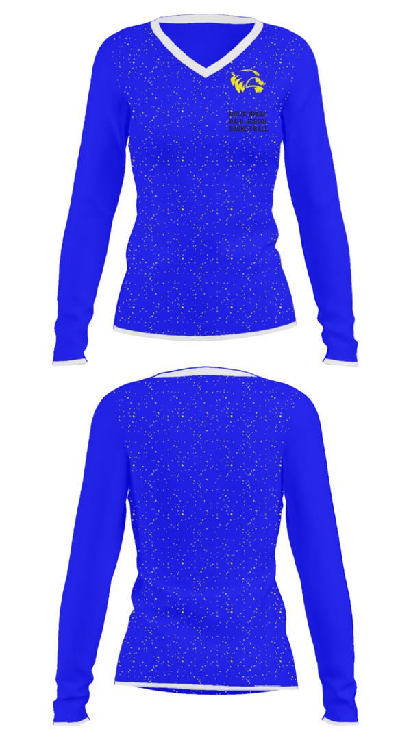 Women's Long Sleeve Vneck Shirt, Holdenville High School Basketball, Women's Basketball, Teamtime, Team time, sublimation, custom sports apparel, team uniforms, spirit wear, spiritwear, sports uniforms, custom shirts, team store, custom team store, fundraiser sports, apparel fundraiser