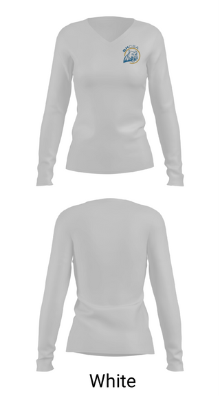 Women's Long Sleeve Vneck Shirt, Benton Harbor Charter School, Spirit Store, Teamtime, Team time, sublimation, custom sports apparel, team uniforms, spirit wear, spiritwear, sports uniforms, custom shirts, team store, custom team store, fundraiser sports, apparel fundraiser