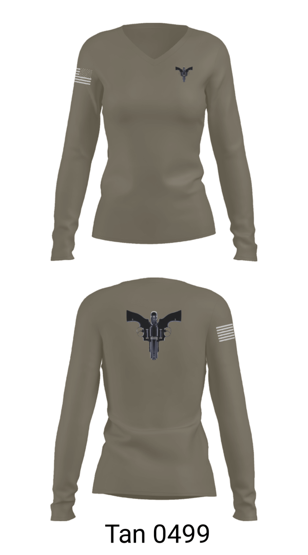 Women's Long Sleeve Vneck Shirt, Tres Amigos, Navy, Teamtime, Team time, sublimation, custom sports apparel, team uniforms, spirit wear, spiritwear, sports uniforms, custom shirts, team store, custom team store, fundraiser sports, apparel fundraiser