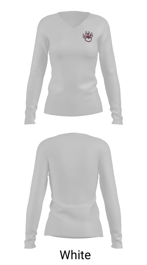 Women's Long Sleeve Vneck Shirt, Sherman High School, Spirit Store, Teamtime, Team time, sublimation, custom sports apparel, team uniforms, spirit wear, spiritwear, sports uniforms, custom shirts, team store, custom team store, fundraiser sports, apparel fundraiser