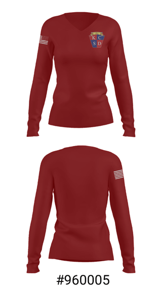 Women's Long Sleeve Vneck Shirt, Keystone Central Career & Technology, Spirit Store, Teamtime, Team time, sublimation, custom sports apparel, team uniforms, spirit wear, spiritwear, sports uniforms, custom shirts, team store, custom team store, fundraiser sports, apparel fundraiser
