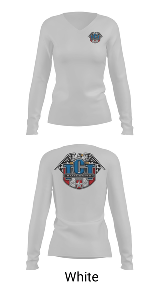 Women's Long Sleeve Vneck Shirt, TCT Builders Inc., , Teamtime, Team time, sublimation, custom sports apparel, team uniforms, spirit wear, spiritwear, sports uniforms, custom shirts, team store, custom team store, fundraiser sports, apparel fundraiser