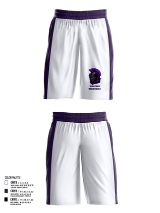 Mens Basketball Shorts, Spartans, Men's Basketball, Teamtime, Team time, sublimation, custom sports apparel, team uniforms, spirit wear, spiritwear, sports uniforms, custom shirts, team store, custom team store, fundraiser sports, apparel fundraiser