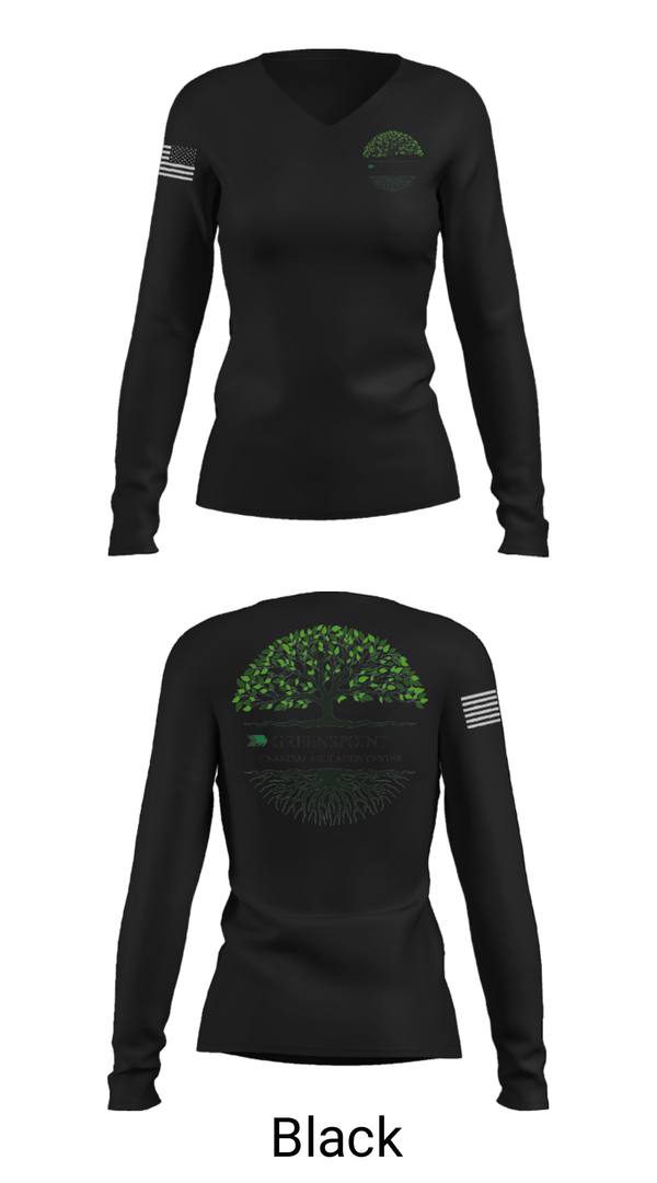 Women's Long Sleeve Vneck Shirt, Greens point financial center, , Teamtime, Team time, sublimation, custom sports apparel, team uniforms, spirit wear, spiritwear, sports uniforms, custom shirts, team store, custom team store, fundraiser sports, apparel fundraiser
